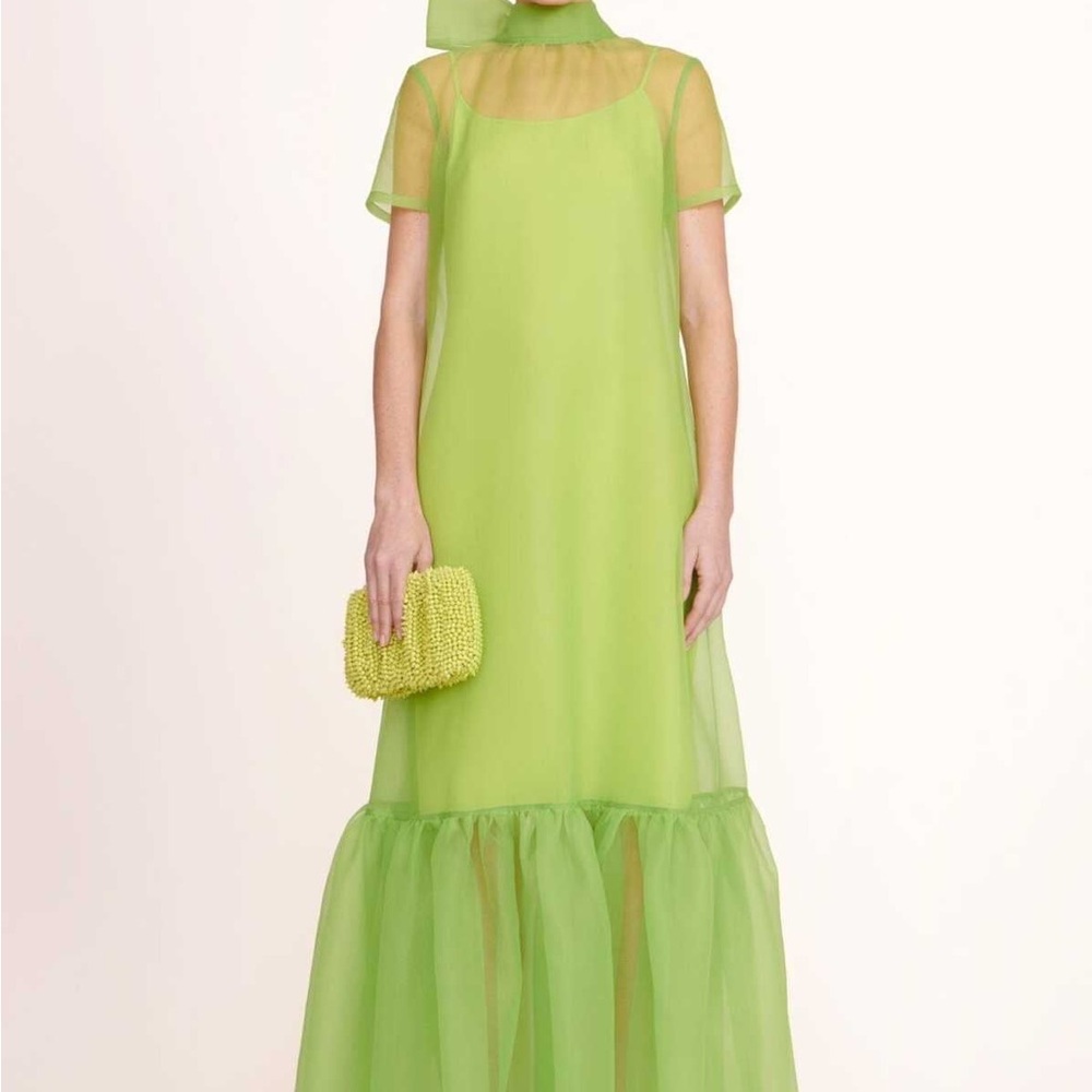 STAUD Kiwi Green Calluna Maxi Dress